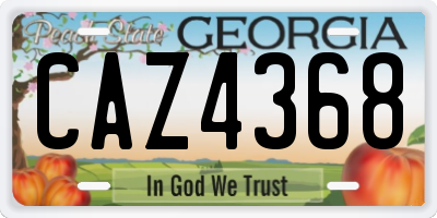 GA license plate CAZ4368