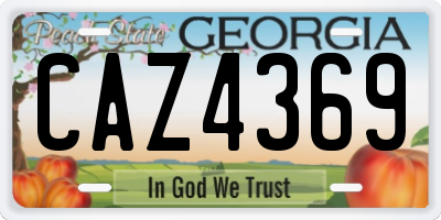 GA license plate CAZ4369