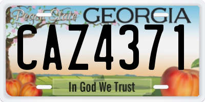 GA license plate CAZ4371