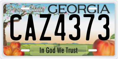 GA license plate CAZ4373