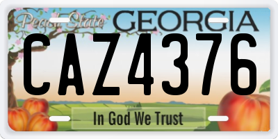 GA license plate CAZ4376