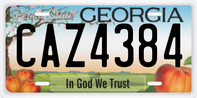 GA license plate CAZ4384