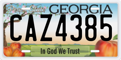 GA license plate CAZ4385