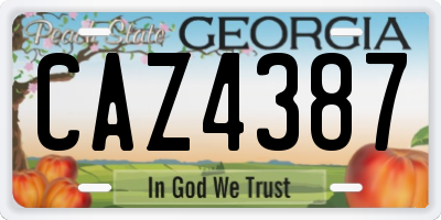 GA license plate CAZ4387