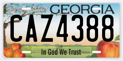 GA license plate CAZ4388