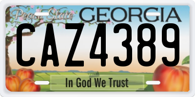GA license plate CAZ4389