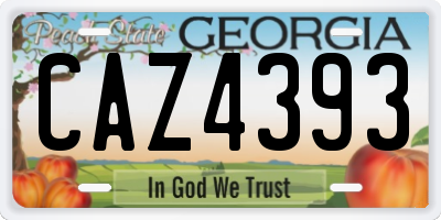 GA license plate CAZ4393