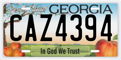 GA license plate CAZ4394