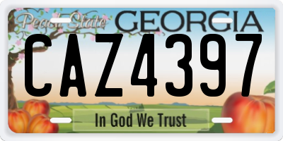 GA license plate CAZ4397