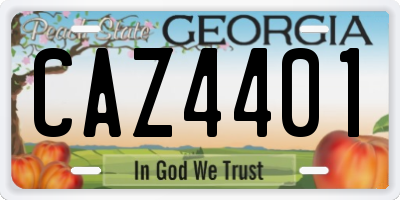 GA license plate CAZ4401