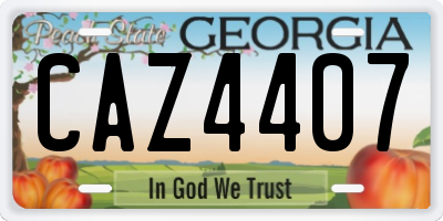 GA license plate CAZ4407