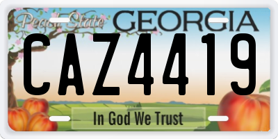 GA license plate CAZ4419