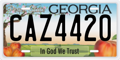 GA license plate CAZ4420