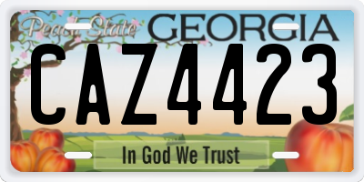 GA license plate CAZ4423