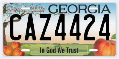 GA license plate CAZ4424