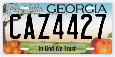 GA license plate CAZ4427