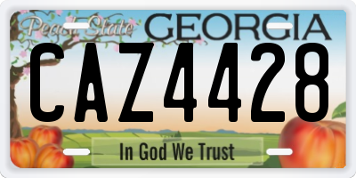 GA license plate CAZ4428