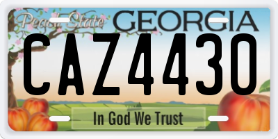 GA license plate CAZ4430