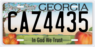 GA license plate CAZ4435