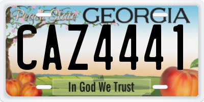 GA license plate CAZ4441