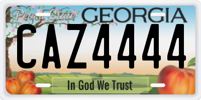 GA license plate CAZ4444