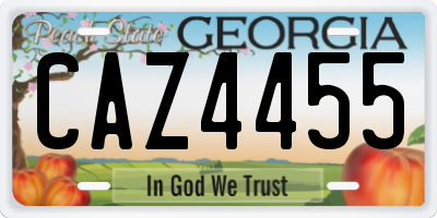 GA license plate CAZ4455