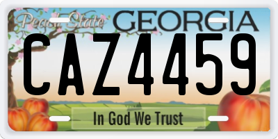 GA license plate CAZ4459