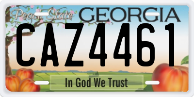 GA license plate CAZ4461