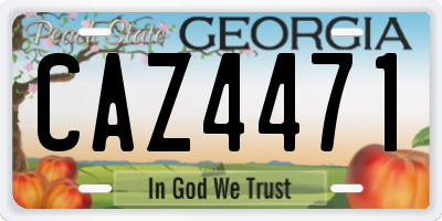 GA license plate CAZ4471