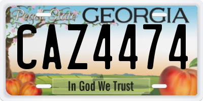 GA license plate CAZ4474