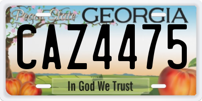 GA license plate CAZ4475