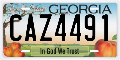 GA license plate CAZ4491