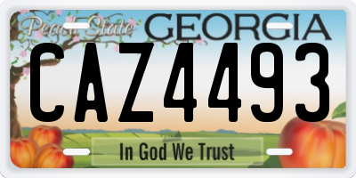 GA license plate CAZ4493