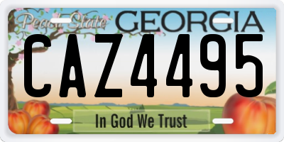 GA license plate CAZ4495