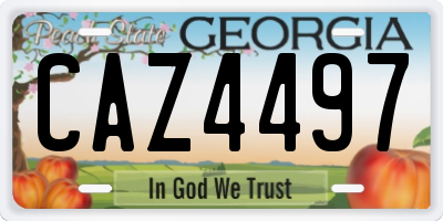 GA license plate CAZ4497