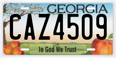 GA license plate CAZ4509