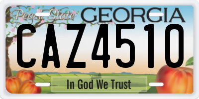 GA license plate CAZ4510