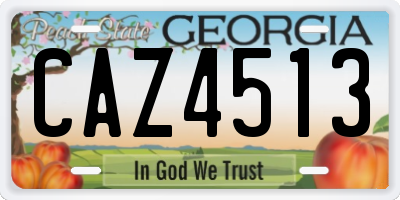 GA license plate CAZ4513