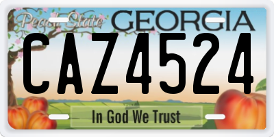 GA license plate CAZ4524