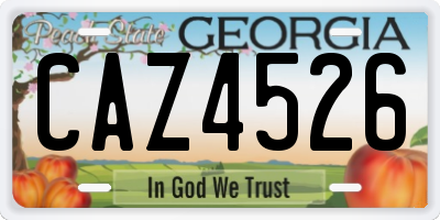 GA license plate CAZ4526