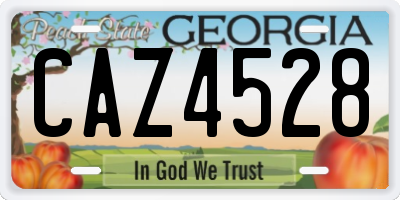 GA license plate CAZ4528