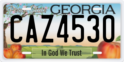 GA license plate CAZ4530