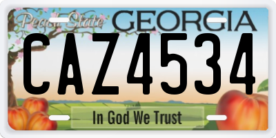 GA license plate CAZ4534