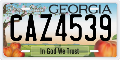 GA license plate CAZ4539