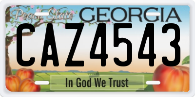 GA license plate CAZ4543