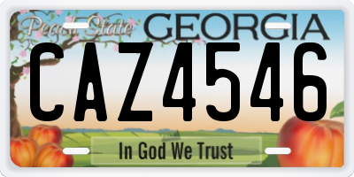 GA license plate CAZ4546