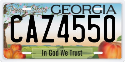 GA license plate CAZ4550