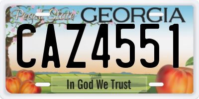 GA license plate CAZ4551