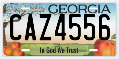 GA license plate CAZ4556