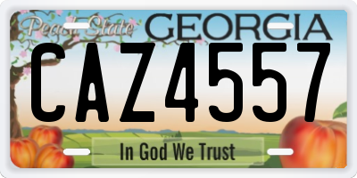 GA license plate CAZ4557